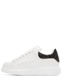 Alexander McQueen White And Black Glitter Oversized Sneakers