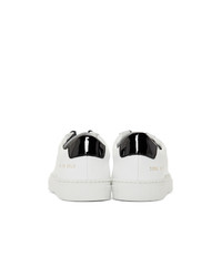 Woman by Common Projects White And Black Retro Low Glossy Sneakers