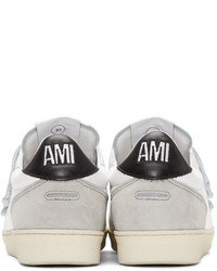 AMI Alexandre Mattiussi White And Black Straps Sneakers