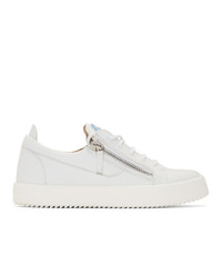 Giuseppe Zanotti White And Blue Frankie May London Sneakers