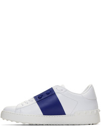 Valentino White And Blue Garavani Open Sneakers