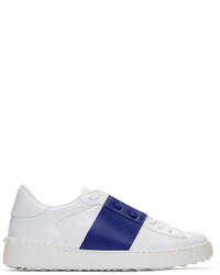 Valentino White And Blue Garavani Open Sneakers