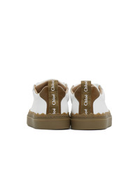 Chloé White And Brown Lauren Sneakers