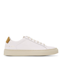 Common Projects White And Brown Special Edition Retro Low Sneakers