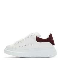 Alexander McQueen White And Burgundy Oversized Sneakers