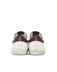 Golden Goose White And Burgundy Sneakers