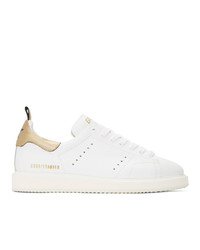 Golden Goose White And Gold Er Sneakers