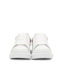 Alexander McQueen White And Gold Metallic Oversized Sneakers