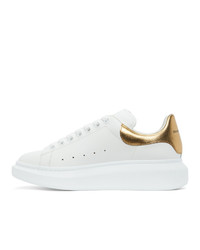 Alexander McQueen White And Gold Oversized Sneakers