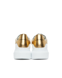 Alexander McQueen White And Gold Oversized Sneakers
