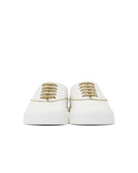 Saint Laurent White And Gold Venice Sneakers