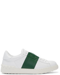 Valentino White And Green Garavani Open Sneakers