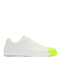 Fendi White And Green Leather Forever Sneakers
