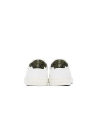 Saint Laurent White And Green Snake Andy Sneakers