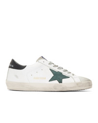 Golden Goose White And Green Sneakers