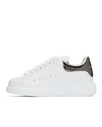 Alexander McQueen White And Grey Croc Oversized Sneakers
