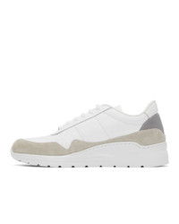 Common Projects White And Grey Cross Trainer Sneakers
