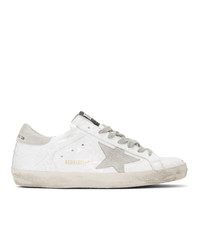 Golden Goose White And Grey Patent Sneakers