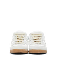 Maison Margiela White And Grey Replica Slip On Sneakers