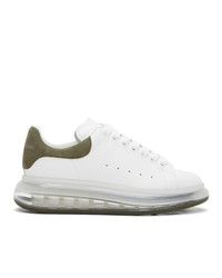 Alexander McQueen White And Khaki Clear Sole Oversized Sneakers