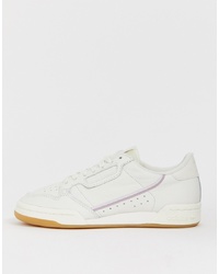 adidas Originals White And Lilac Continental 80 Trainers