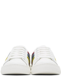 Marc Jacobs White And Multicolor Empire Strass Sneakers