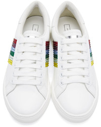 Marc Jacobs White And Multicolor Empire Strass Sneakers