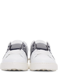 Valentino White And Navy Garavani Open Sneakers