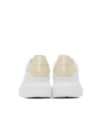 Alexander McQueen White And Off White Croc Oversized Sneakers