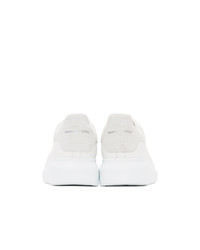 Alexander McQueen White And Off White Croc Oversized Sneakers