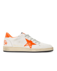 Golden Goose White And Orange B Sneakers