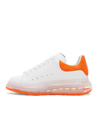 Alexander McQueen White And Orange Clear Sole Oversized Sneakers