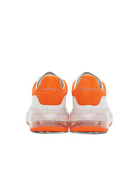 Alexander McQueen White And Orange Clear Sole Oversized Sneakers
