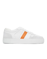 Axel Arigato White And Orange Detailed Platform Sneakers