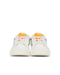 Giuseppe Zanotti White And Orange Frankie May London Sneakers