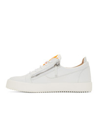 Giuseppe Zanotti White And Orange Frankie May London Sneakers