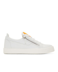 Giuseppe Zanotti White And Orange Frankie May London Sneakers