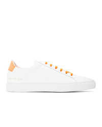 Common Projects White And Orange Original Achilles Retro Low Sneakers