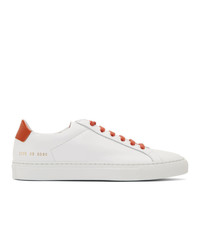 Common Projects White And Orange Retro Low Sneakers