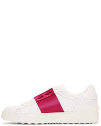 Valentino White And Pink Garavani Open Sneakers
