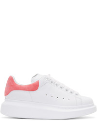 Alexander McQueen White And Pink Leather Sneakers