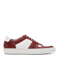 Common Projects White And Red Bball Low Sneakers