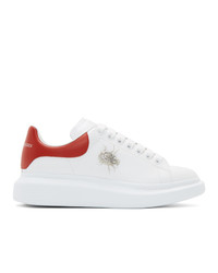 Alexander McQueen White And Red Beetle Oversized Sneakers