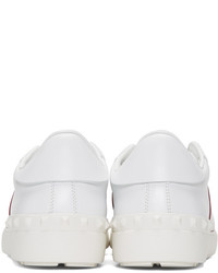 Valentino White And Red Garavani Open Sneakers