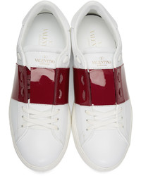 Valentino White And Red Garavani Open Sneakers
