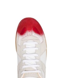 Maison Margiela White And Red Replica Painted Toes Sneakers