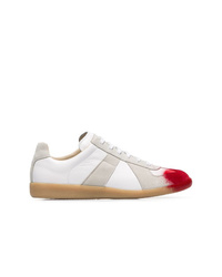 Maison Margiela White And Red Replica Painted Toes Sneakers