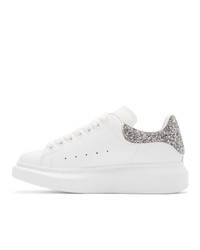 Alexander McQueen White And Silver Glitter Oversized Sneakers