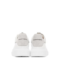 Alexander McQueen White And Silver Glitter Oversized Sneakers