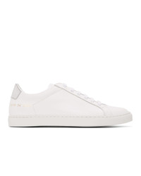Common Projects White And Silver Retro Low Sneakers